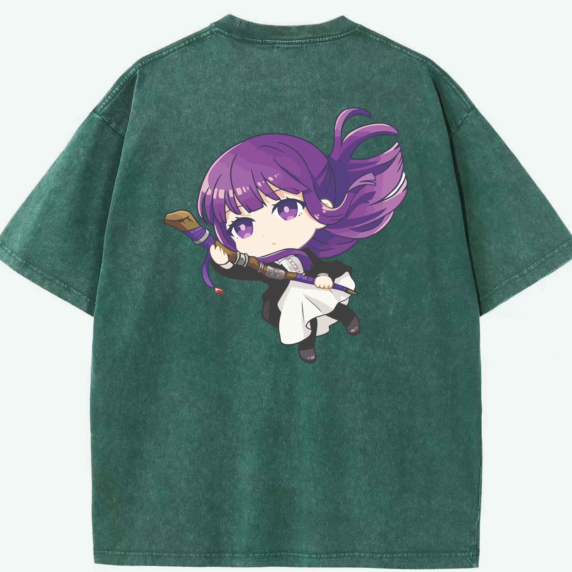 （画像用） 葬送のフリーレン Frieren 綿100% ヴィンテージ風 半袖Tシャツ（背面プリント）